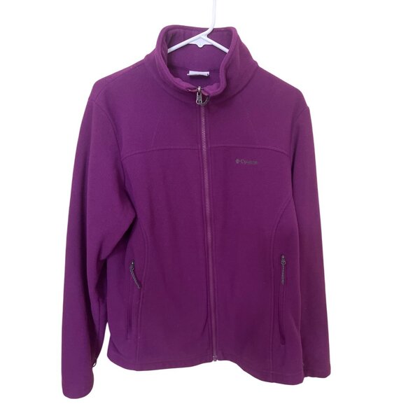 Columbia Womens Full Zip Fleece Jacket XL Purple Polyester - Picture 1 of 10